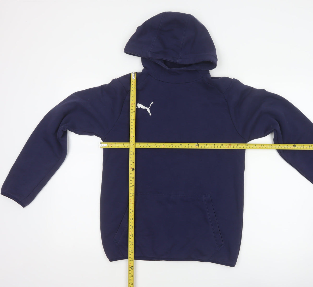 Puma Boys Blue 13-14 Years Pullover Hoodie Logo Pocket Sports