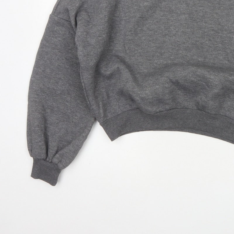 Kotton Casual Women Grey 2XL Beaded Jewel Crew Neck Sweatshirt