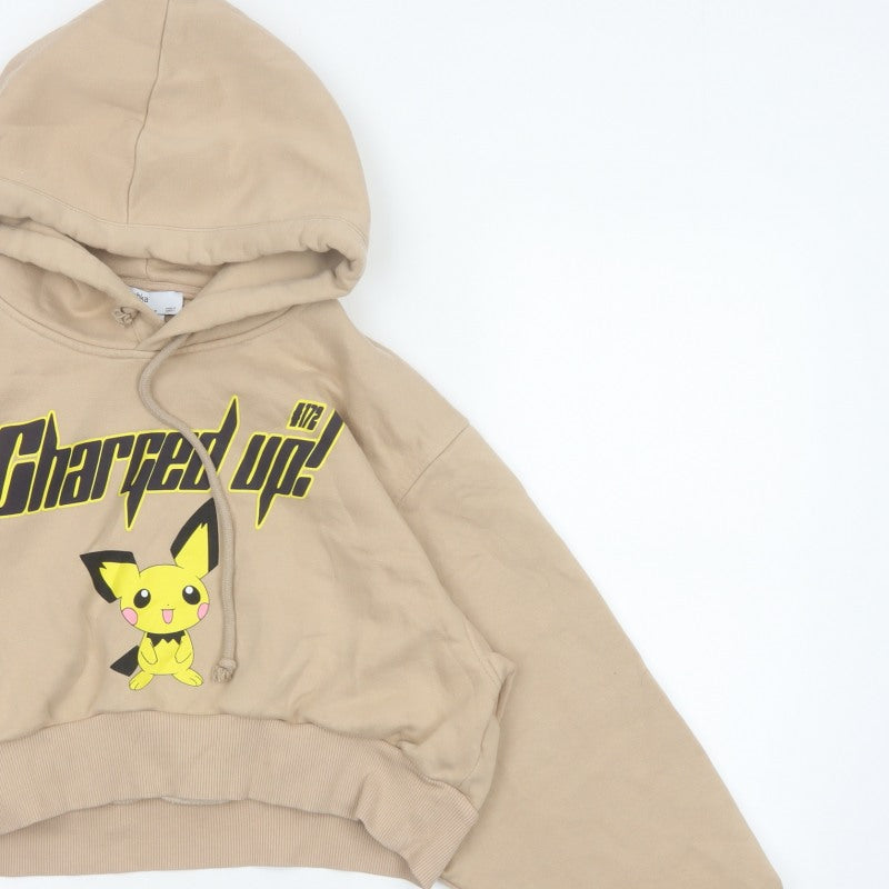 Bershka Women’s Beige M Pokémon Charged Up Pullover Hoodie