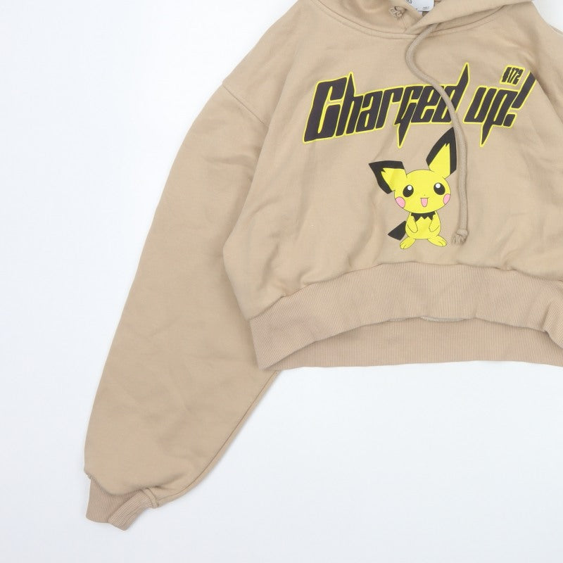Bershka Women’s Beige M Pokémon Charged Up Pullover Hoodie