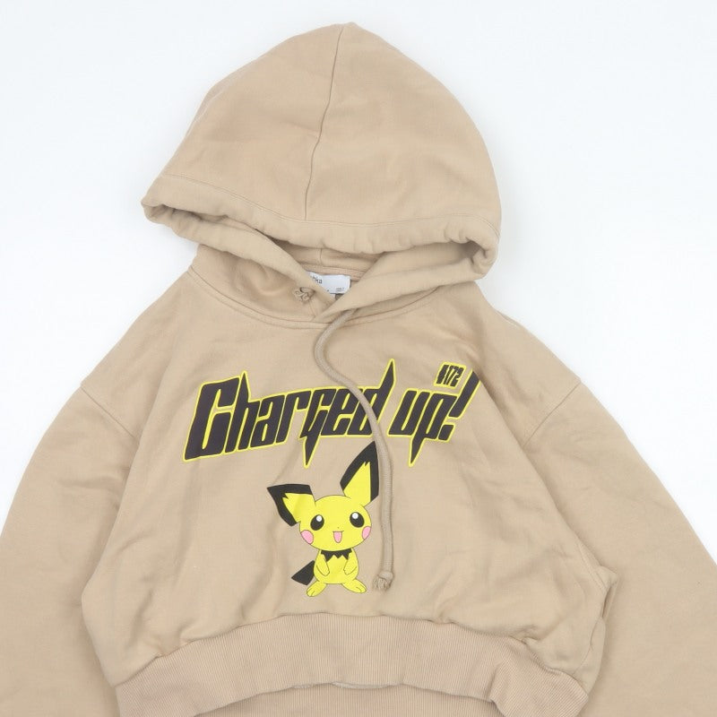 Bershka Women’s Beige M Pokémon Charged Up Pullover Hoodie