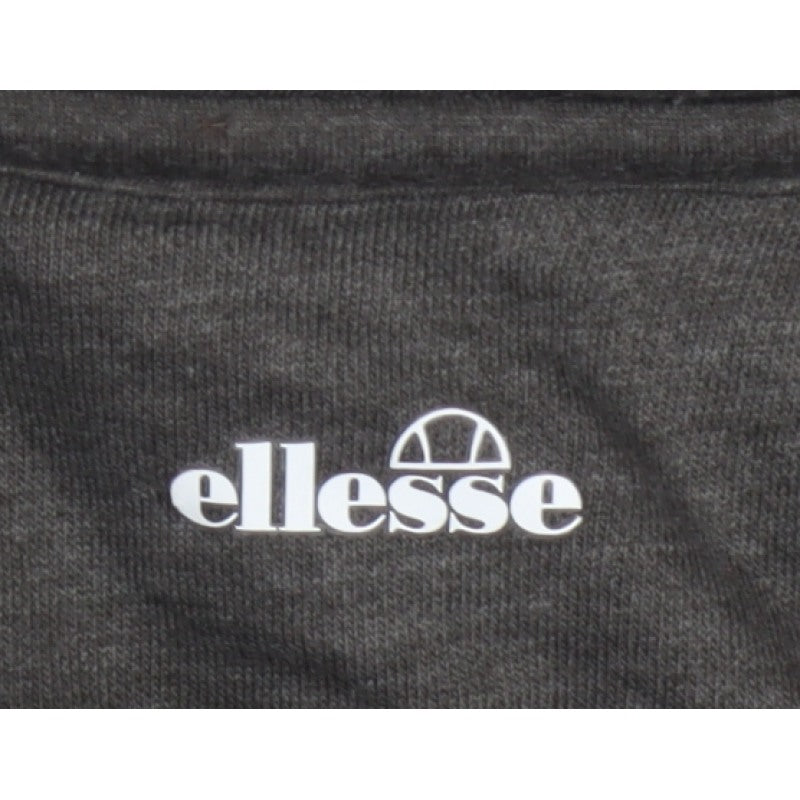 Ellesse Men’s Grey L Full Zip Hoodie Logo Cotton Blend Pockets
