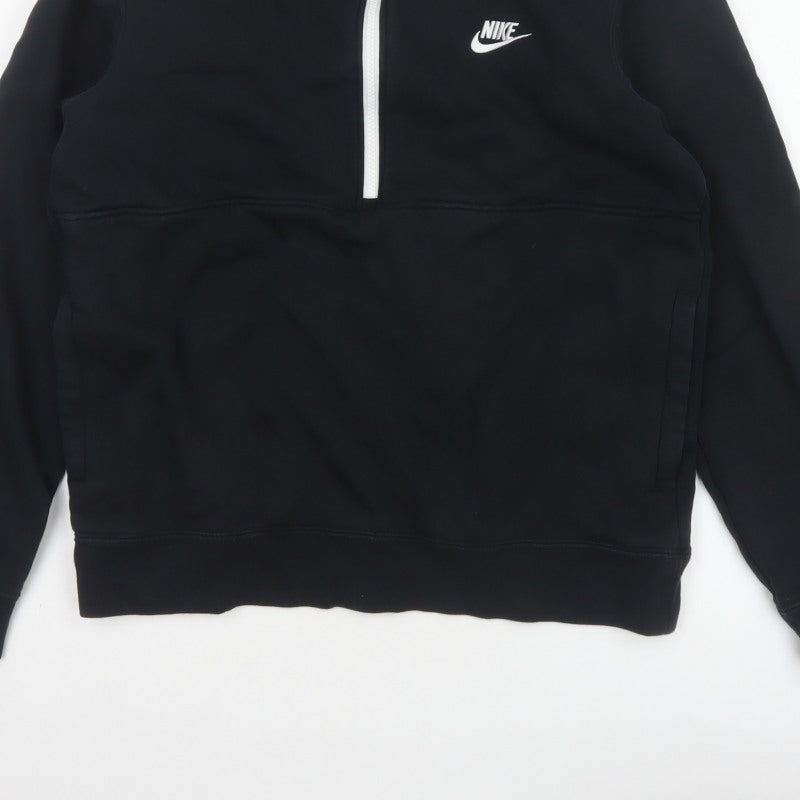 Nike Men’s Black M 1/2 Zip Pullover Sweatshirt Logo High Neck