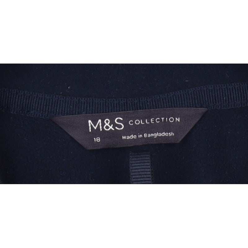 Marks and Spencer Women’s Navy UK 18 Fleece Full Zip Jacket Pockets