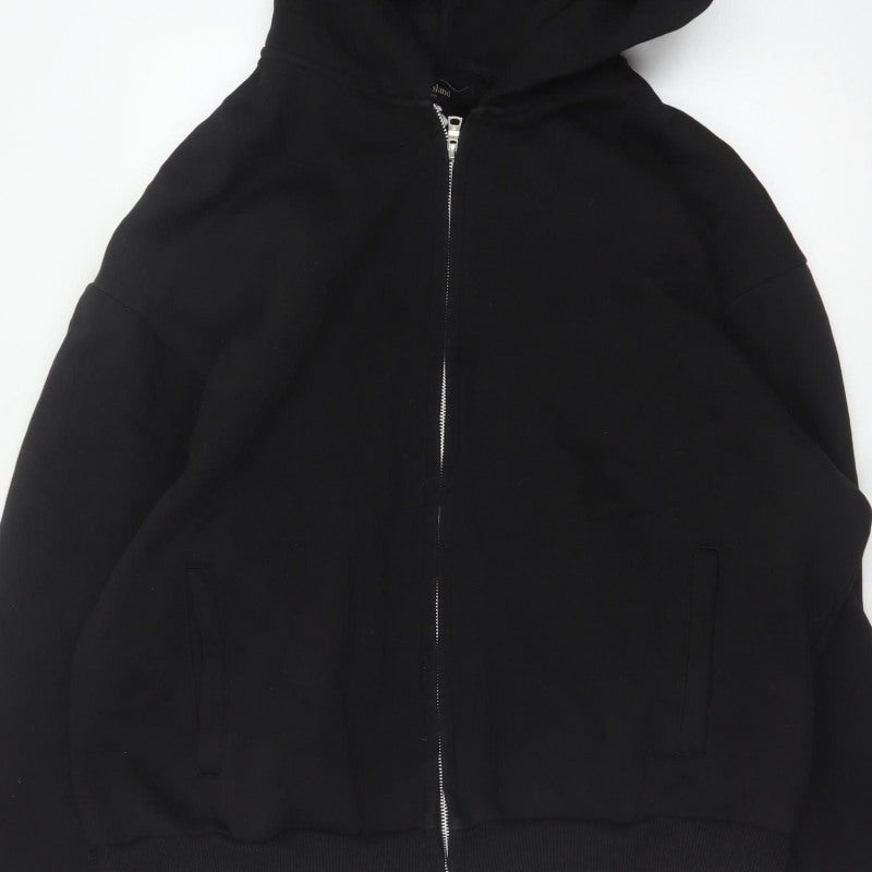 River Island Men’s Black XL Full Zip Hooded Cotton Blend Hoodie