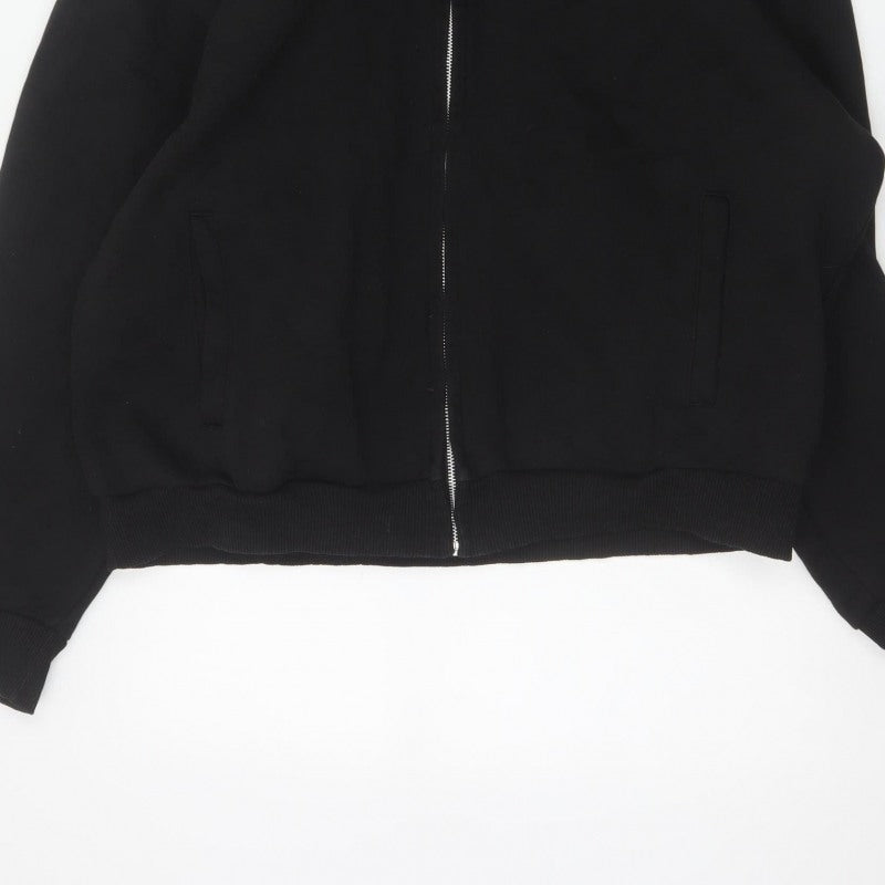 River Island Men’s Black XL Full Zip Hooded Cotton Blend Hoodie