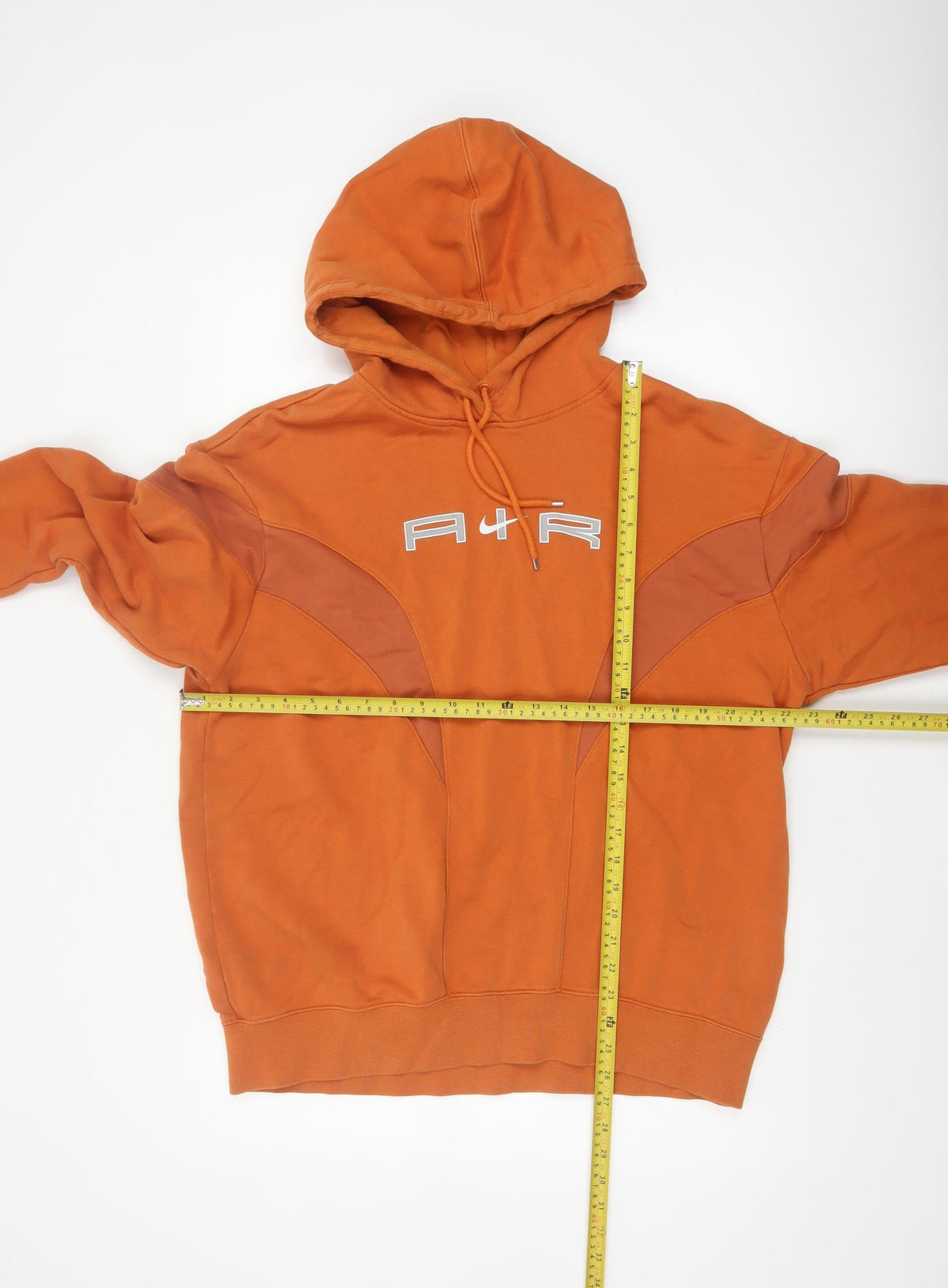 Nike Air Men’s Orange S Pullover Hoodie Logo Fleece