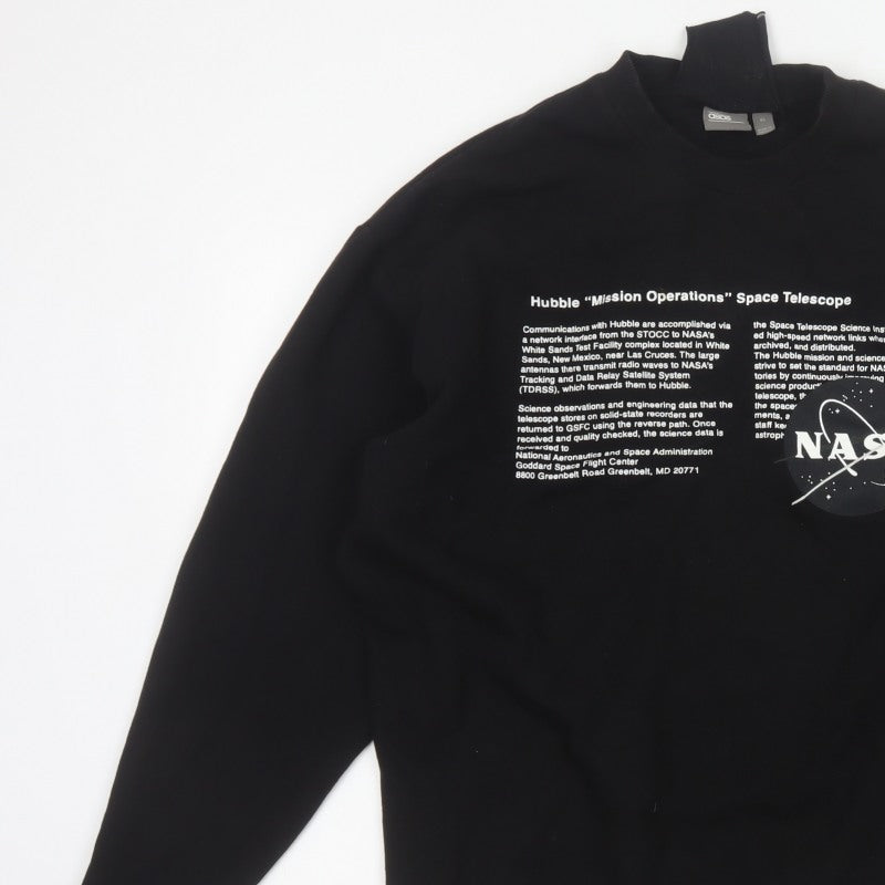 ASOS Men’s Black XS NASA Hubble Graphic Print Crew Neck Sweatshirt