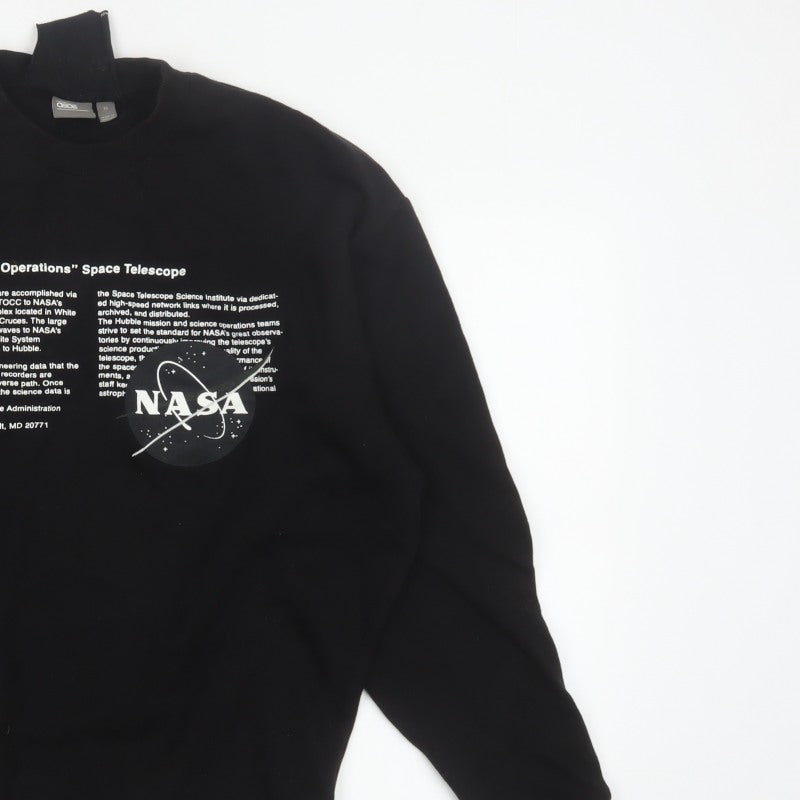 ASOS Men’s Black XS NASA Hubble Graphic Print Crew Neck Sweatshirt
