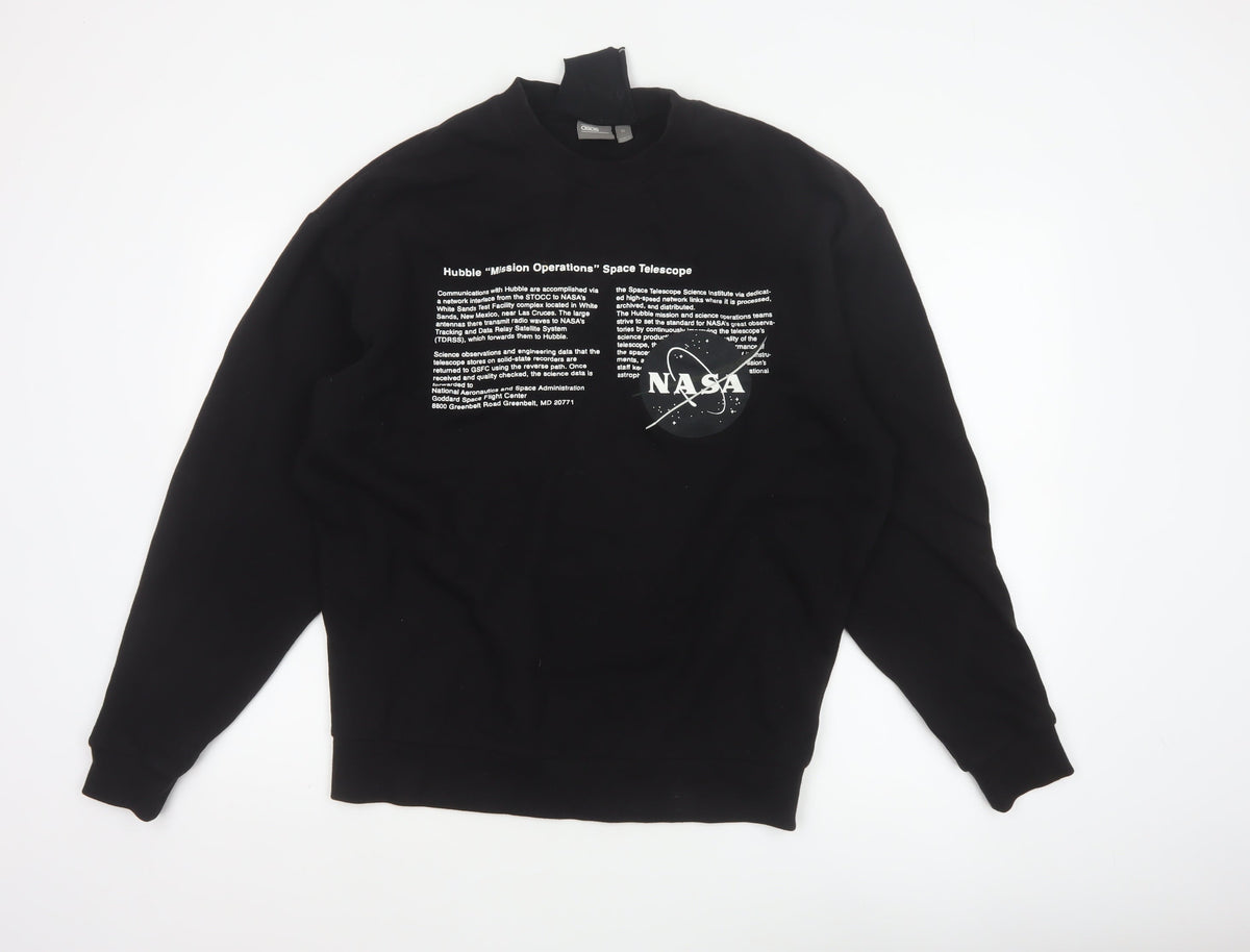 ASOS Men’s Black XS NASA Hubble Graphic Print Crew Neck Sweatshirt