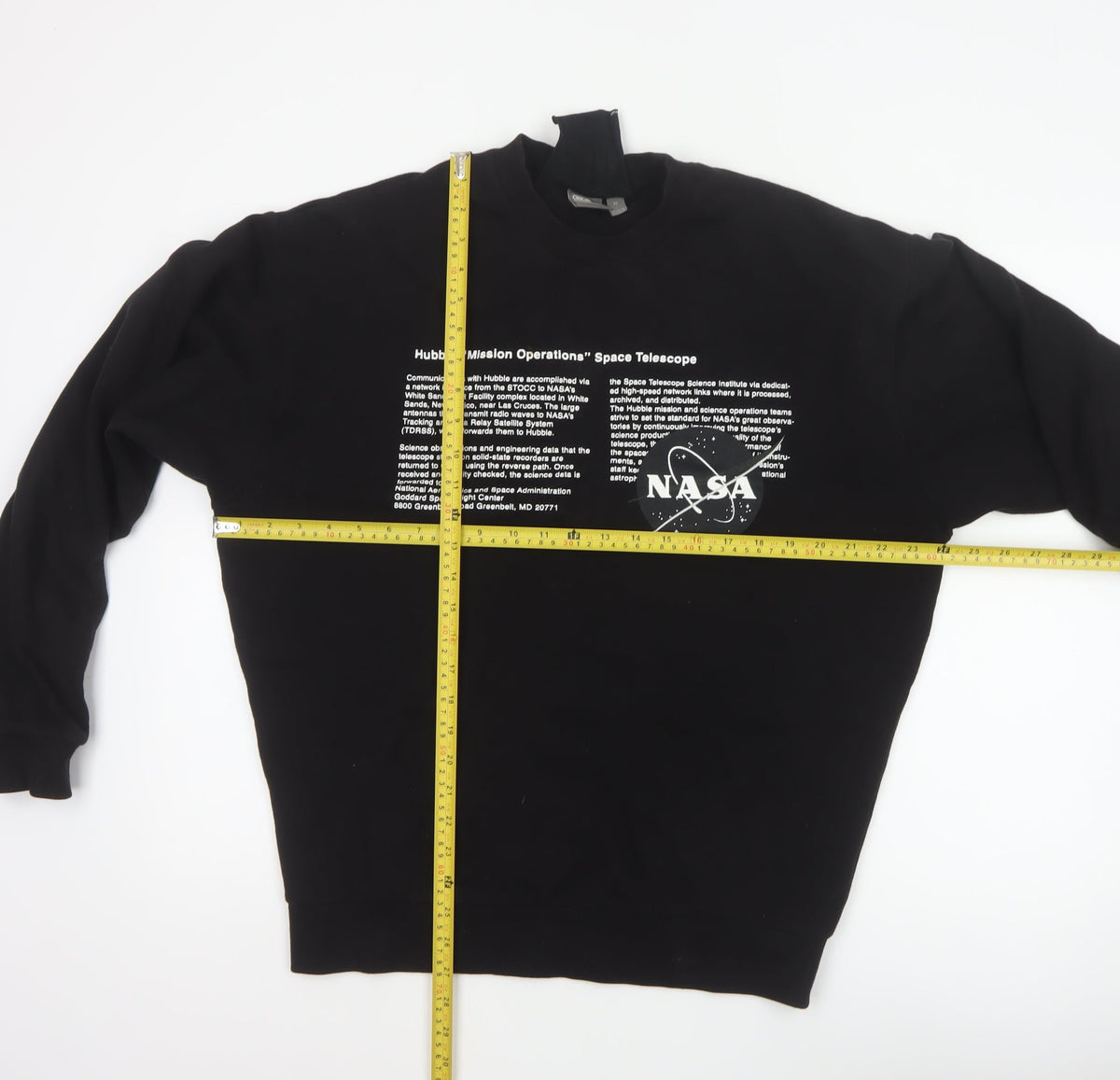 ASOS Men’s Black XS NASA Hubble Graphic Print Crew Neck Sweatshirt