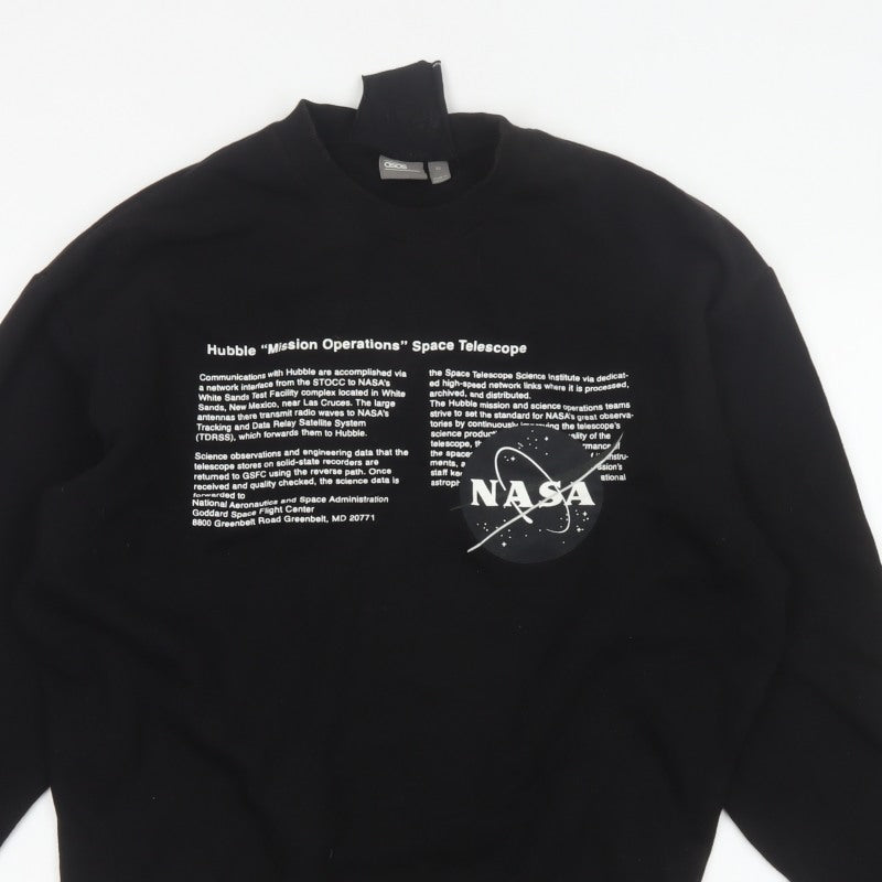 ASOS Men’s Black XS NASA Hubble Graphic Print Crew Neck Sweatshirt