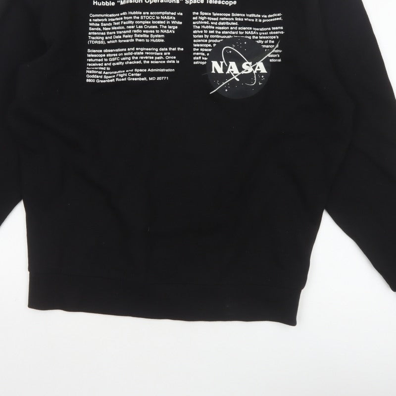 ASOS Men’s Black XS NASA Hubble Graphic Print Crew Neck Sweatshirt