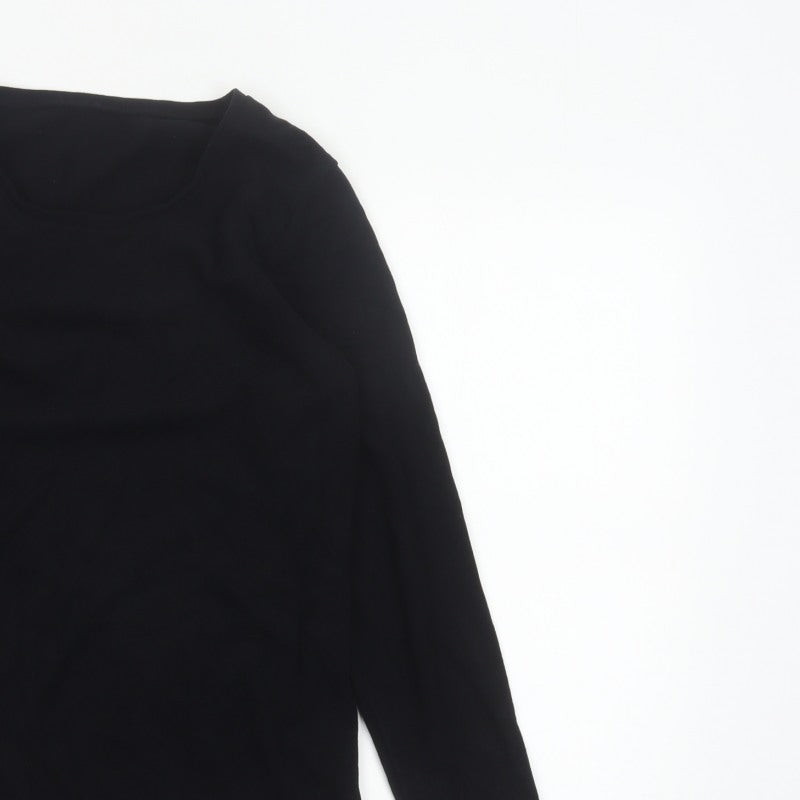 Heatgen Women Black UK 18 Basic Thermal Stretch Long Sleeve T-Shirt