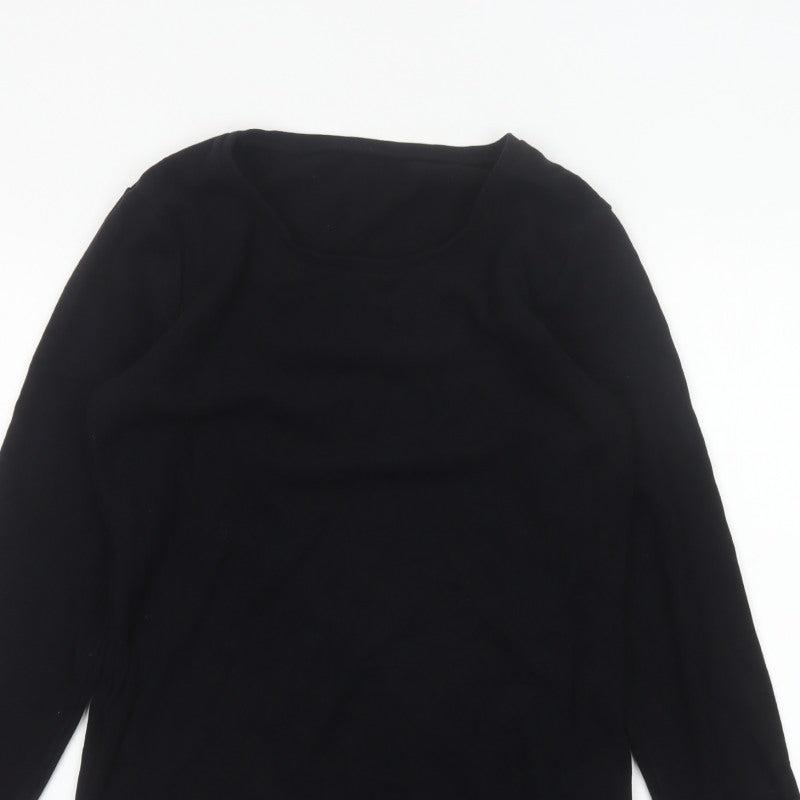Heatgen Women Black UK 18 Basic Thermal Stretch Long Sleeve T-Shirt