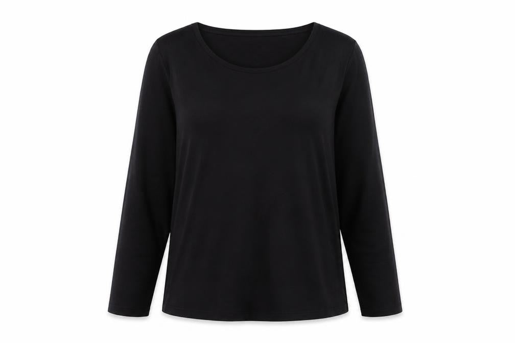 Heatgen Women Black UK 18 Basic Thermal Stretch Long Sleeve T-Shirt