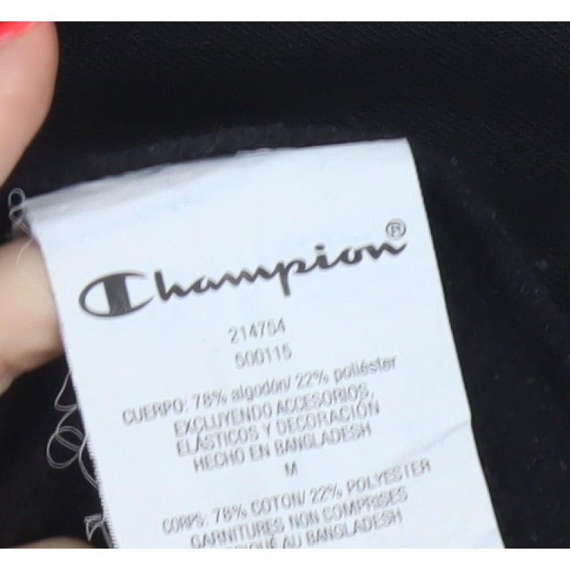 Champion Men’s Black M High Neck Logo Pullover Sweatshirt