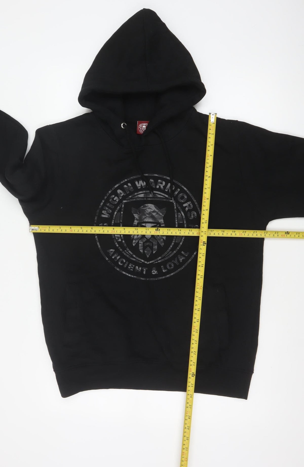 Wigan Warriors Men’s Black L Pullover Hoodie Rugby Logo Graphic