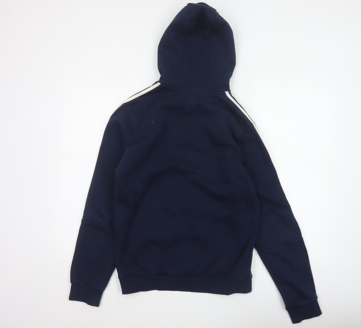 Adidas Men’s Navy Blue S Pullover Hoodie 3 Stripe Logo Pocket