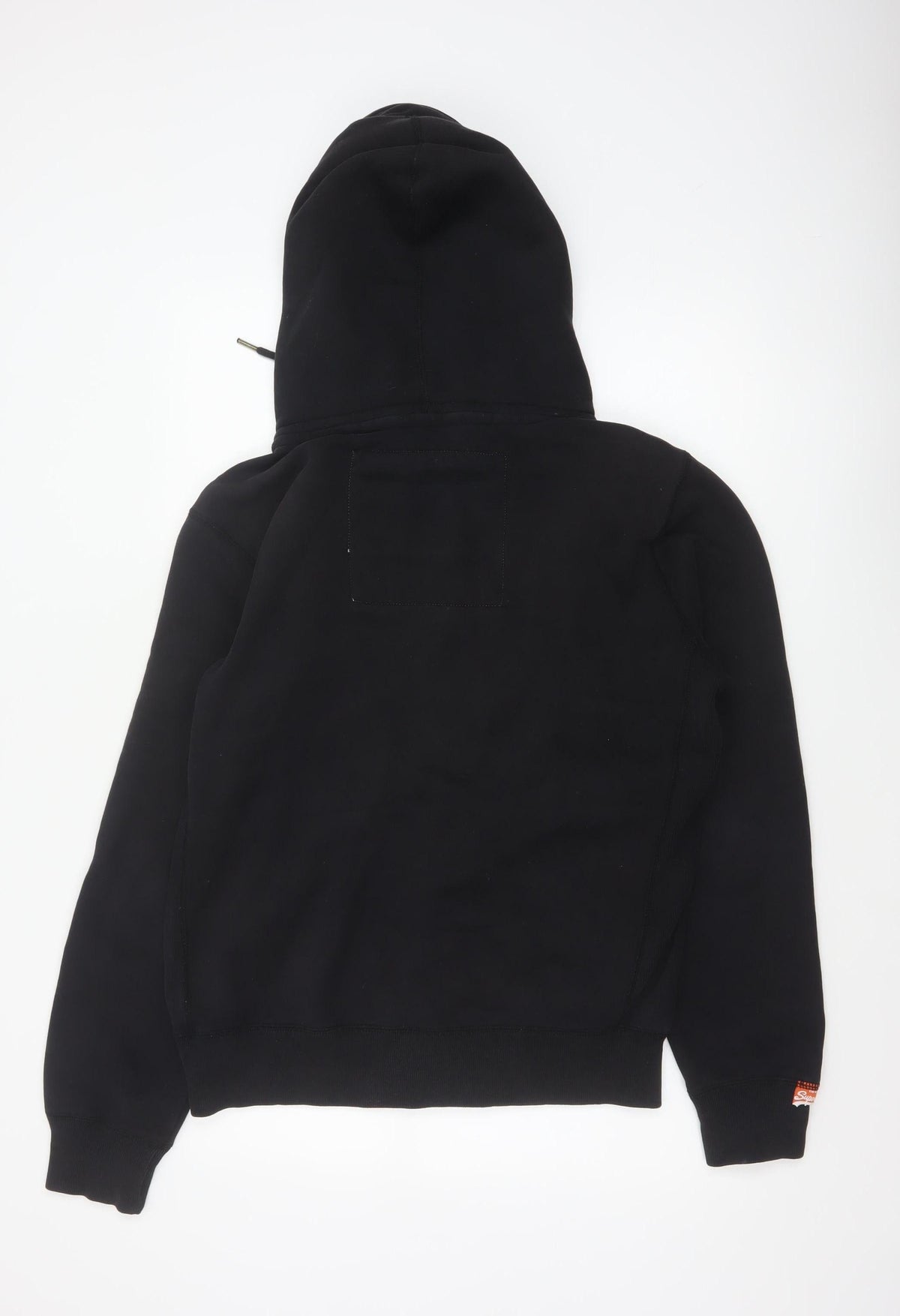 Superdry Men’s Black Large Full Zip Hoodie Logo College Cotton Blend