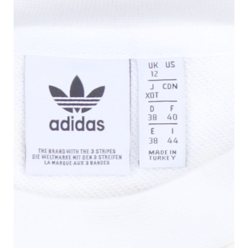 Adidas Women’s Ivory UK 12 Leopard Print 3 Stripe Crew Sweatshirt