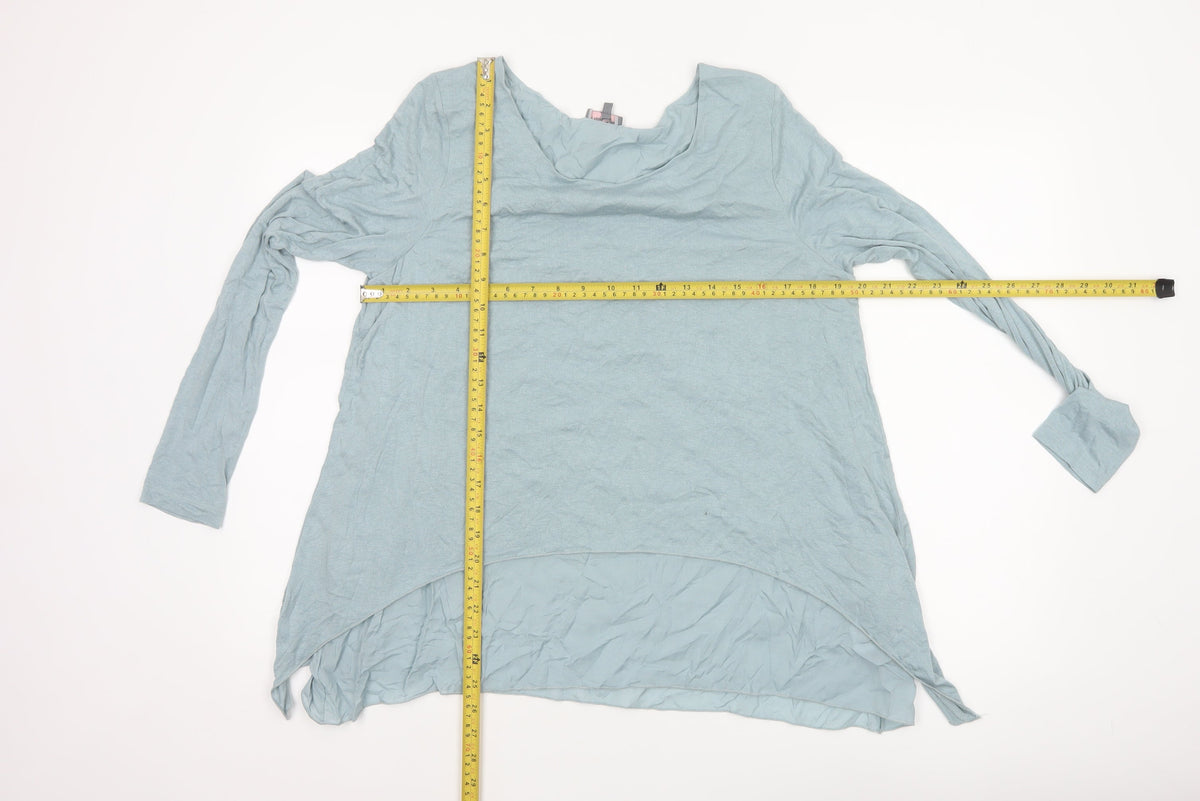 Phase Eight Women Blue Size 12 Layered Tunic Long Sleeve Viscose Blouse