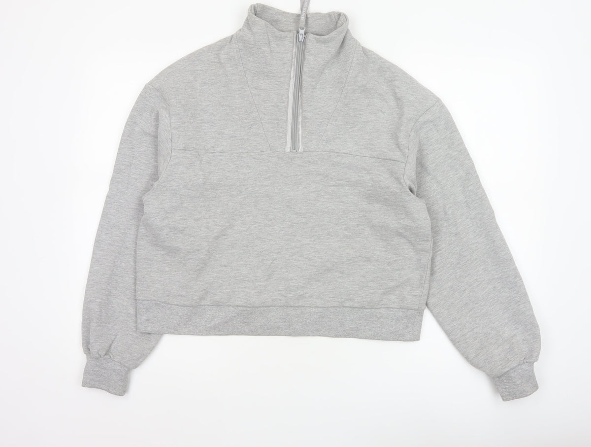 Chelsea Peers Women Grey UK 12 Half Zip High Neck Sweatshirt