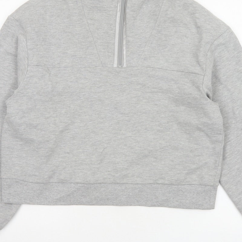 Chelsea Peers Women Grey UK 12 Half Zip High Neck Sweatshirt