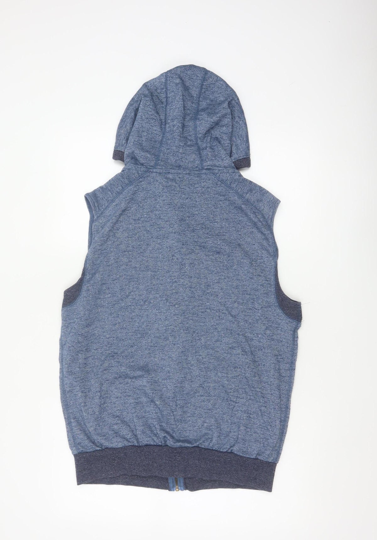 Brand and care label for Lonsdale Men’s Blue M Sleeveless Full Zip Hooded Vest Hoodie London