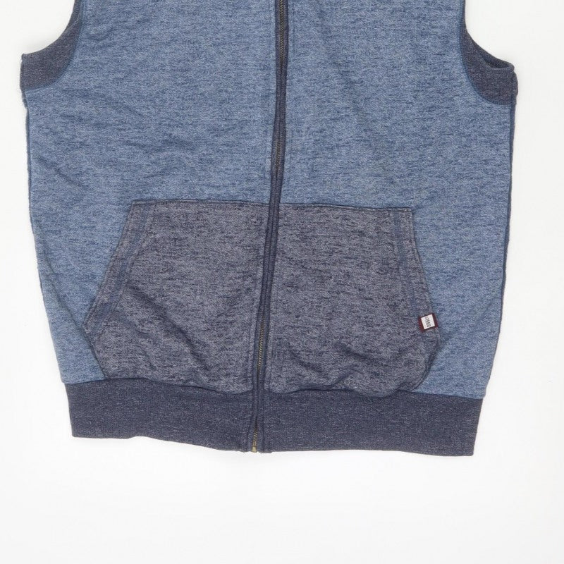 Additional view of Lonsdale Men’s Blue M Sleeveless Full Zip Hooded Vest Hoodie London