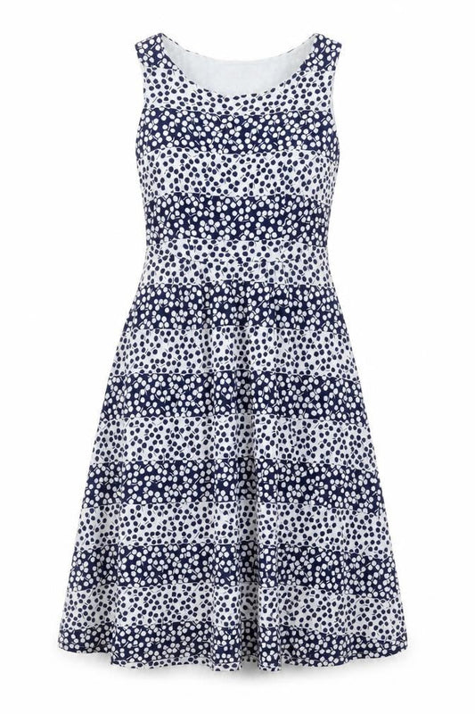 Boden Women Blue White UK 10 Fit & Flare Midi Floral Dress