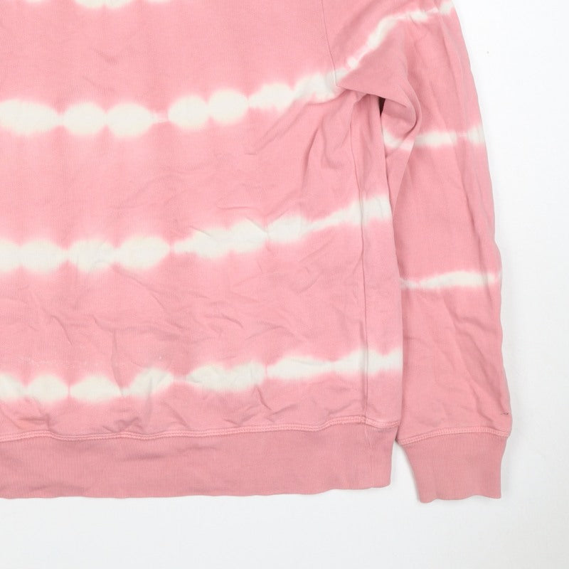 Marks and Spencer Women Pink UK 8 Tie Dye Stripe Cotton Sweatshirt