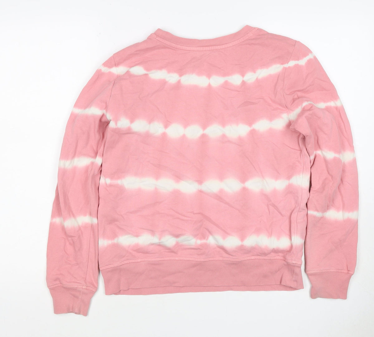 Marks and Spencer Women Pink UK 8 Tie Dye Stripe Cotton Sweatshirt