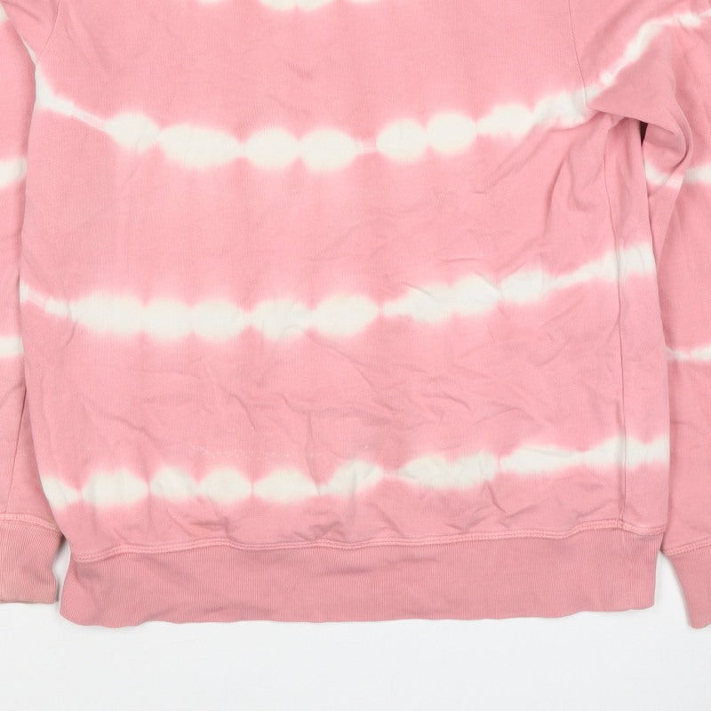 Marks and Spencer Women Pink UK 8 Tie Dye Stripe Cotton Sweatshirt