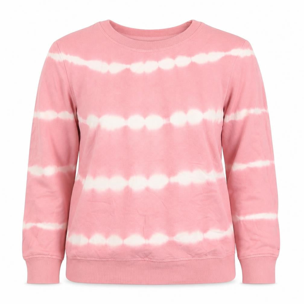 Marks and Spencer Women Pink UK 8 Tie Dye Stripe Cotton Sweatshirt