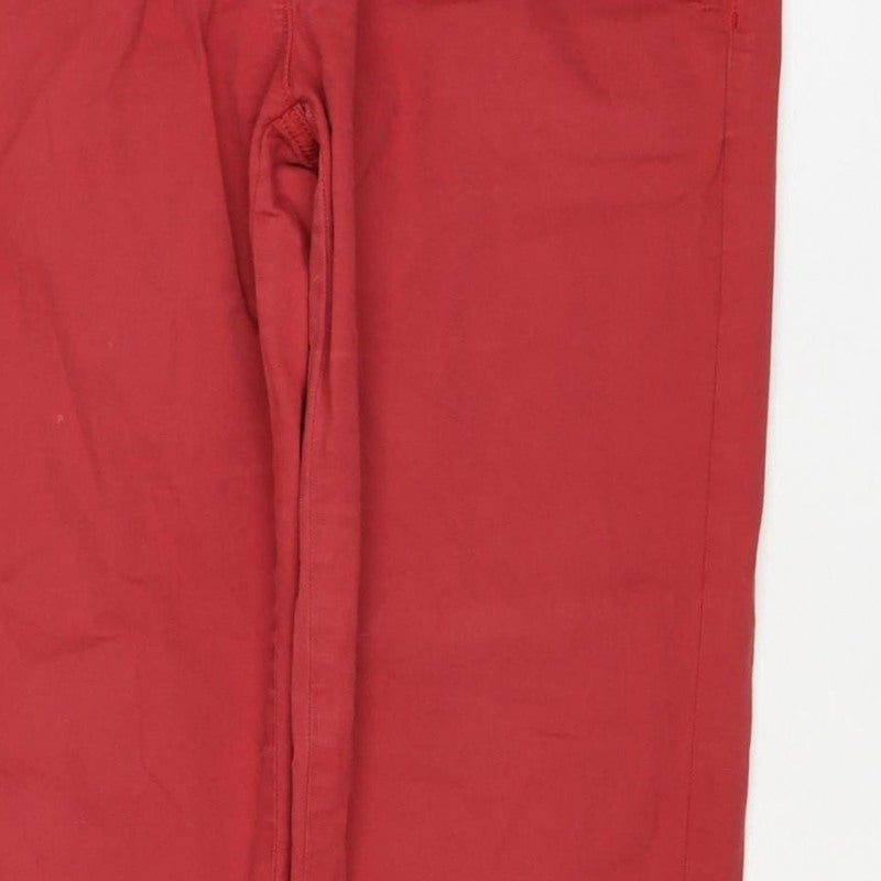Marks and Spencer Women's Red UK 10 Cotton Stretch Chino Trousers