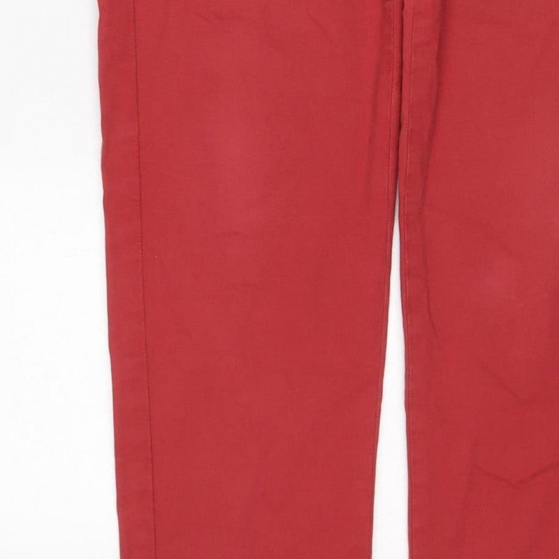 Marks and Spencer Women's Red UK 10 Cotton Stretch Chino Trousers