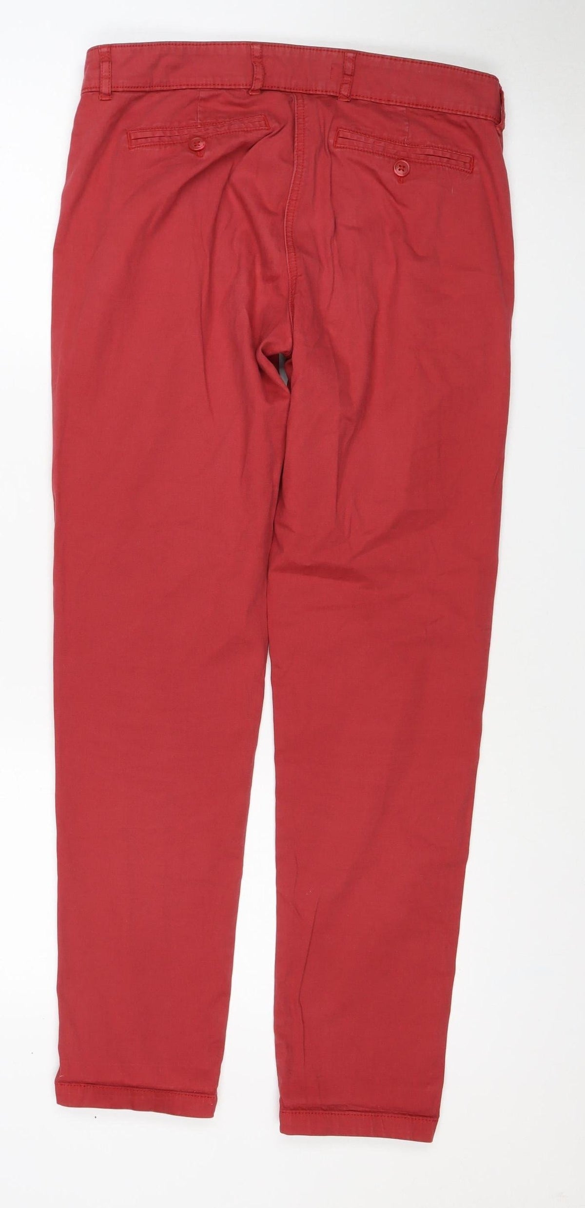 Marks and Spencer Women's Red UK 10 Cotton Stretch Chino Trousers