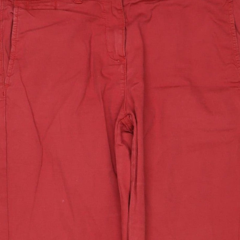 Marks and Spencer Women's Red UK 10 Cotton Stretch Chino Trousers