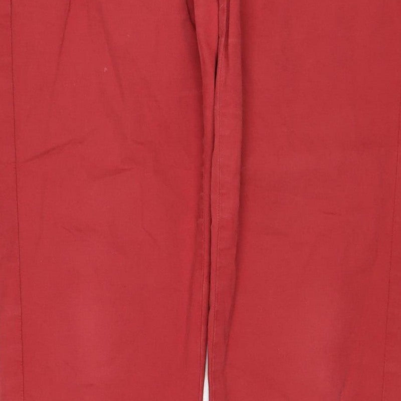 Marks and Spencer Women's Red UK 10 Cotton Stretch Chino Trousers