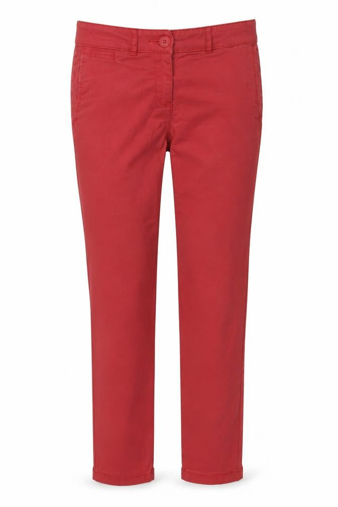Marks and Spencer Women's Red UK 10 Cotton Stretch Chino Trousers
