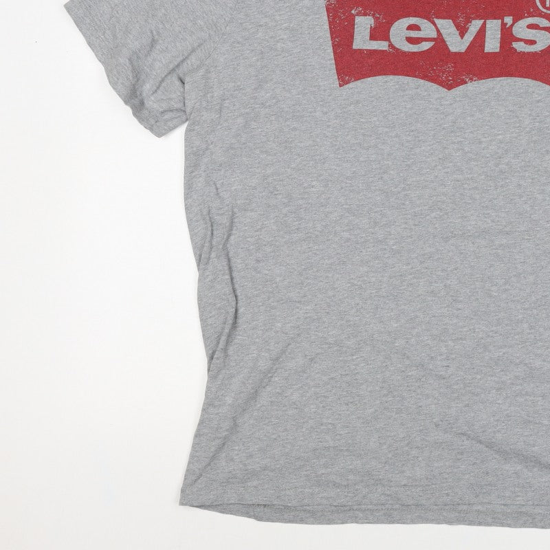 Levi's Men's Grey L Classic Logo Graphic Print Crew Neck T-Shirt