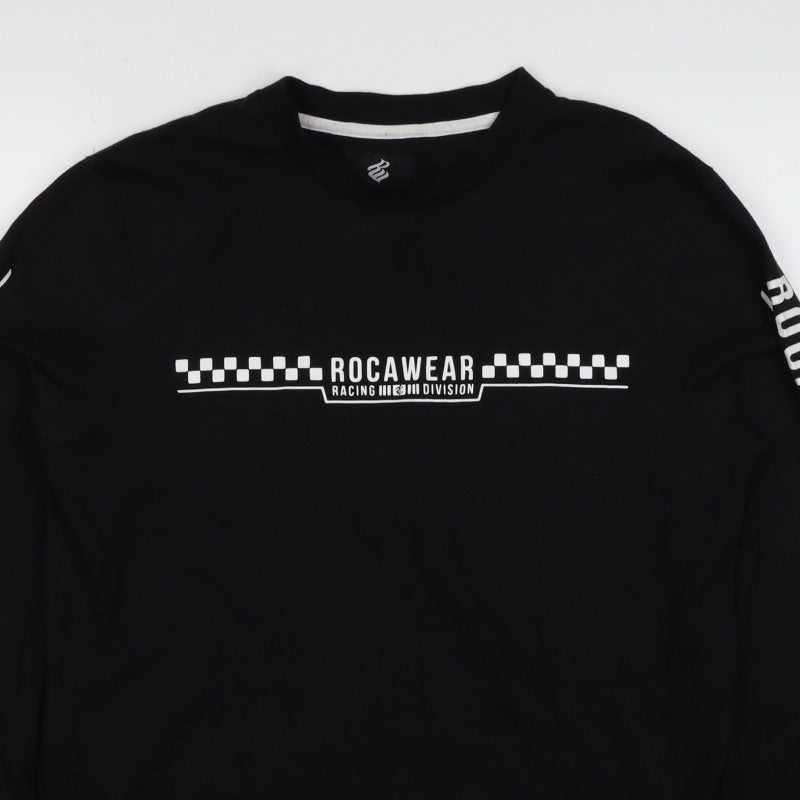 Rocawear Men’s Black M Racing Graphic Print Pullover Sweatshirt
