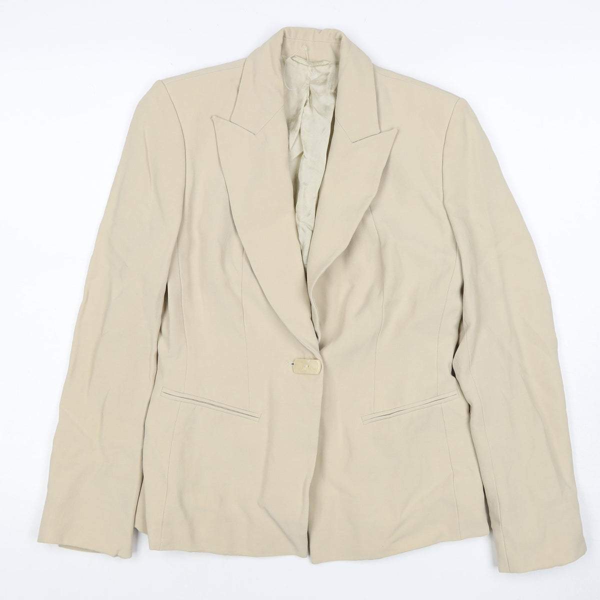 M&S Autograph Women’s Beige UK 10 Tailored One Button Blazer Jacket