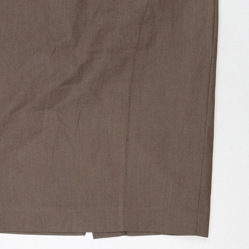 Next Women’s Brown UK 10 Pencil Knee Length Linen Blend Work Skirt