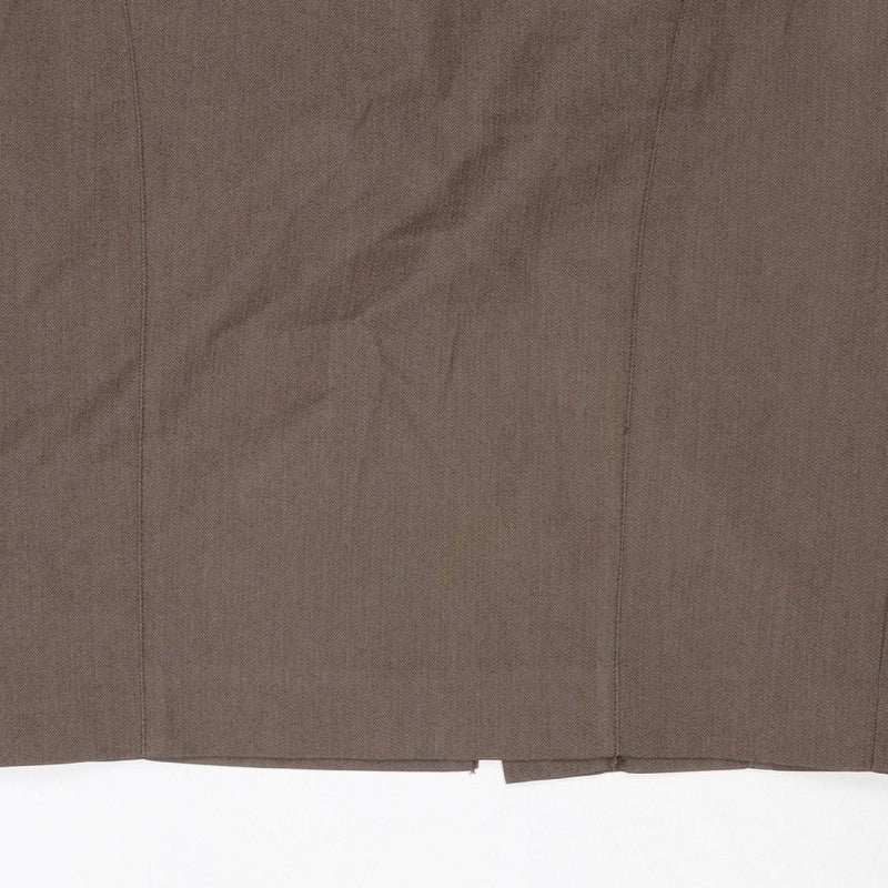Next Women’s Brown UK 10 Pencil Knee Length Linen Blend Work Skirt