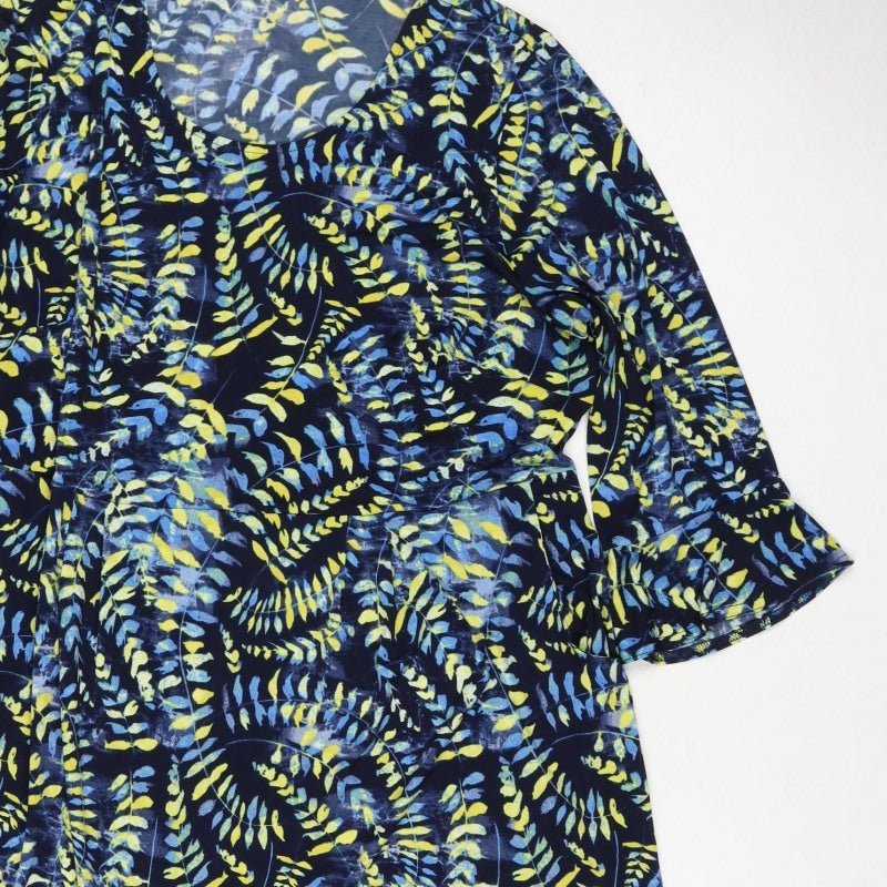 Kaleidoscope Women Multicoloured UK 22 Floral Kaftan Knee Dress