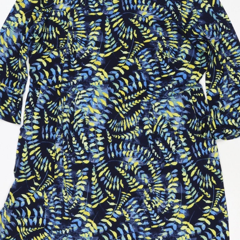 Kaleidoscope Women Multicoloured UK 22 Floral Kaftan Knee Dress