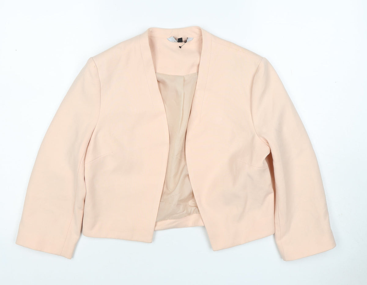 New Look Women’s Pink UK 12 Collarless Lined Blazer Smart Workwear
