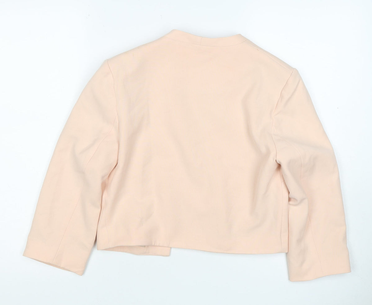New Look Women’s Pink UK 12 Collarless Lined Blazer Smart Workwear
